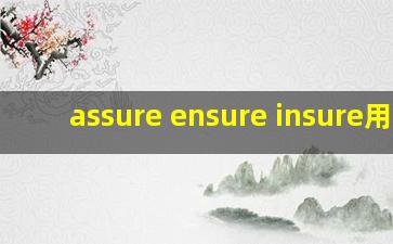 assure ensure insure用法